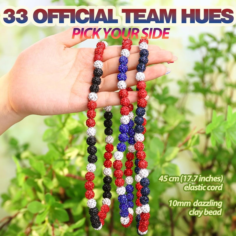 Krfy Baseball Necklaces for Boys, Bling Rhinestone Beaded Necklaces for Women Men, Diamond Baseball Drip Necklace Ice Bead Necklaces Inspired Sports Jewelry, 17.7 Inches, Age：Over 8 Years Old - Image 4
